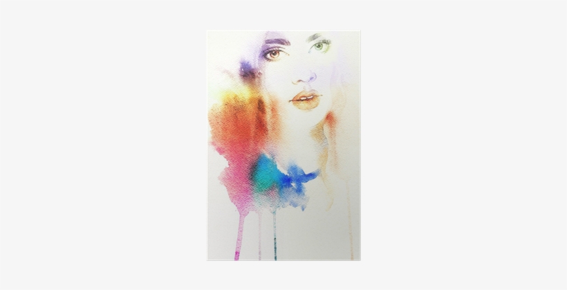 Woman Portrait - Reproduction D'art Woman Portrait .abstract Watercolor, transparent png #102968