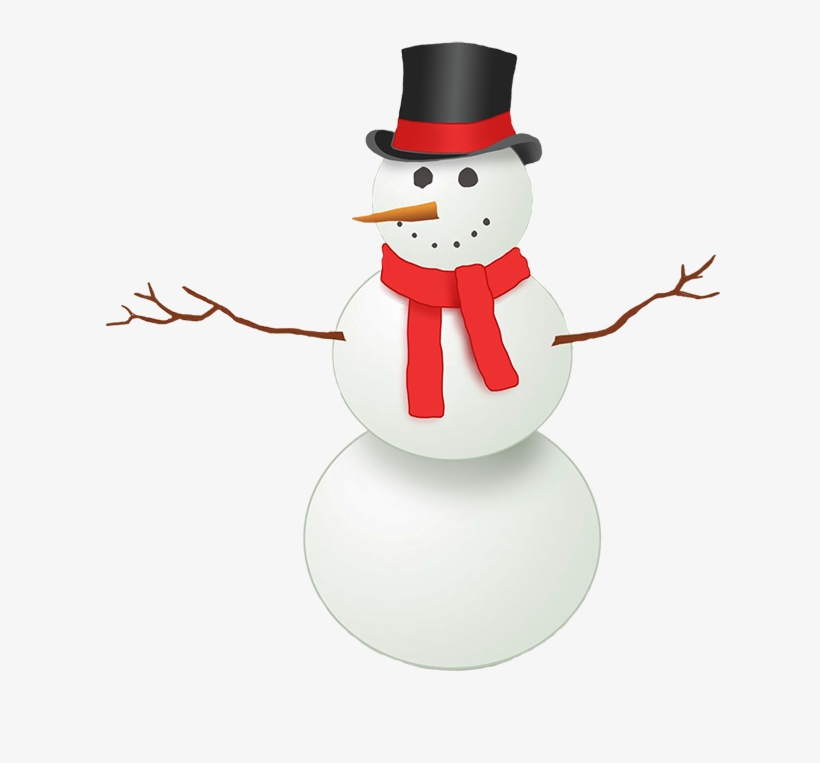 Snowman Clipart Png Library Library - Snowman With Red Scarf Clipart, transparent png #103297