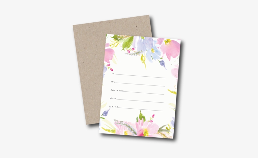 Delilah Ready To Go Invitation Set Flower Floral Watercolor - Delilah, transparent png #103398