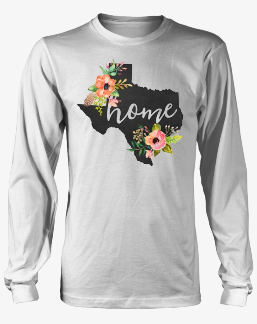Texas Home Chalkboard Watercolor Flowers State T-shirt - Love Being African, Gambia, transparent png #103639