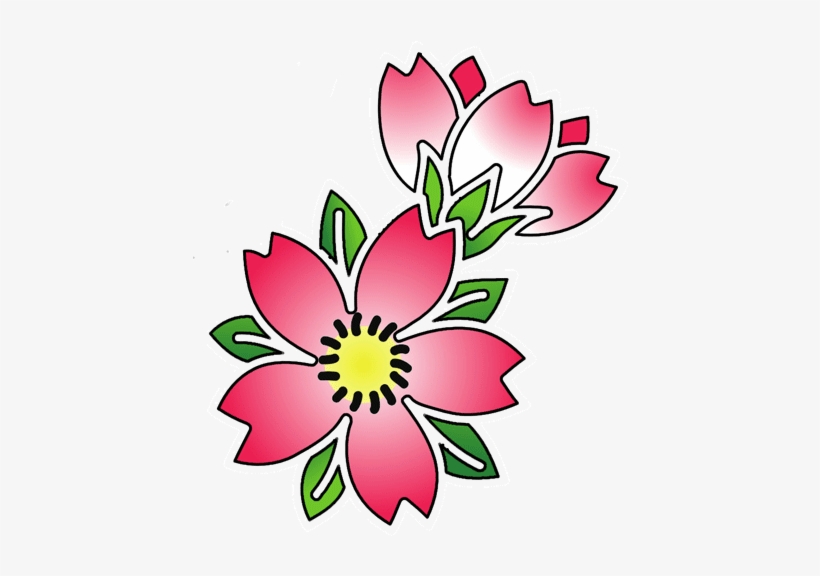 Cherry Blossom Tattoos High Quality Photos And Flash - Cherry Blossom Flower Tattoo Outline, transparent png #103737