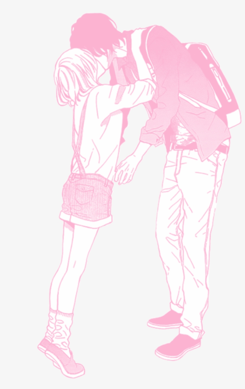 Pink Pastel Manga Anime Couple Love - Pastel Pink Anime Couple, transparent png #104095