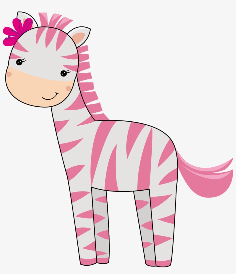 Giraffe Clipart Girly - Baby Pink Zebra Clipart, transparent png #104096