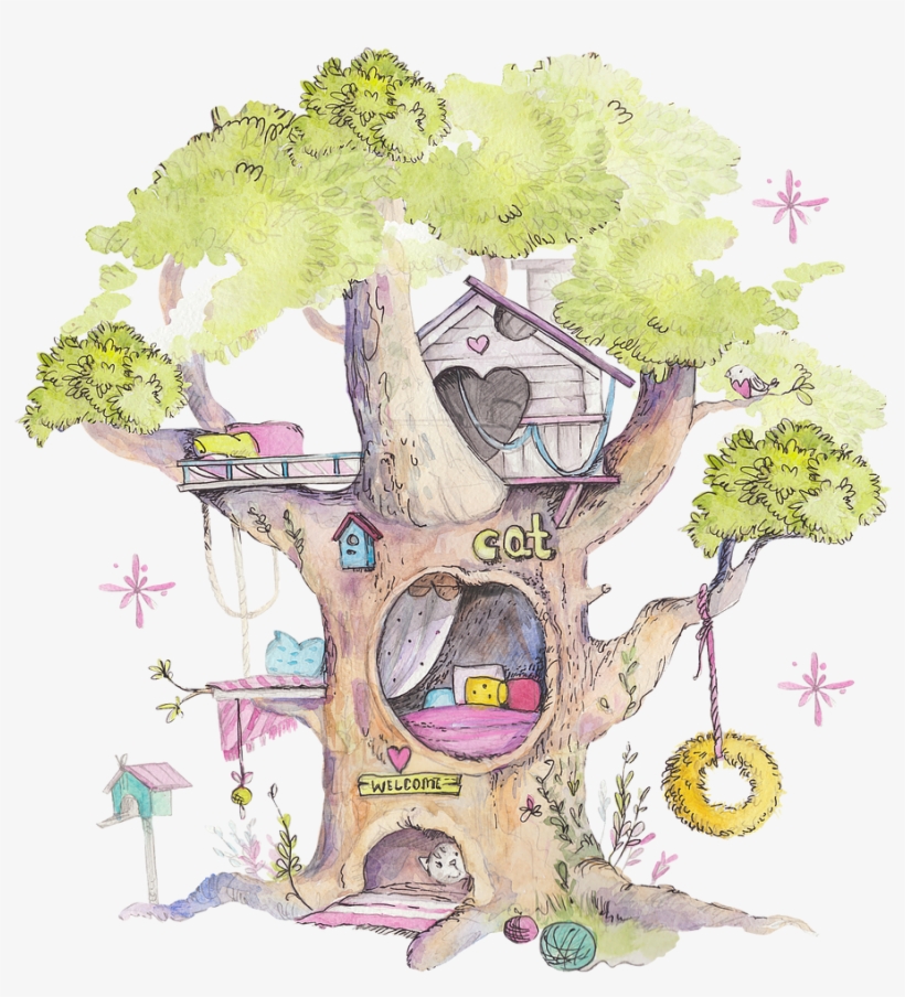 Drawing Watercolors Fairy - House, transparent png #104454