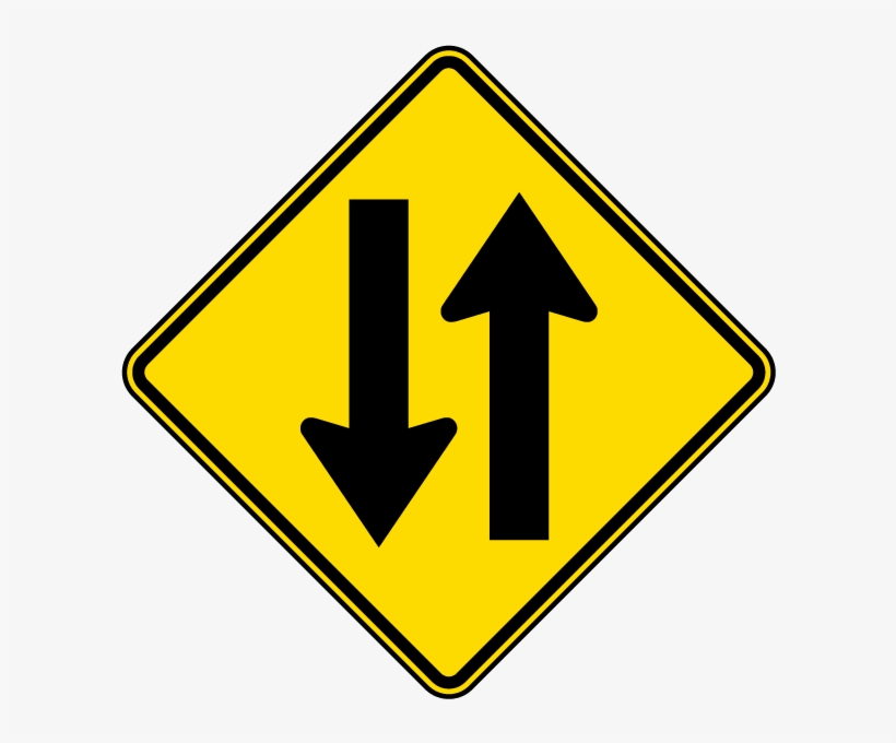 Dutch - Two Lane Road Sign, transparent png #104457