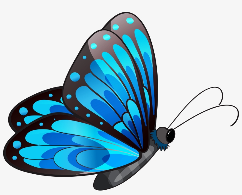 Transparent Blue Butterfly Png Clipart - Blue Butterfly Clipart Png, transparent png #104742