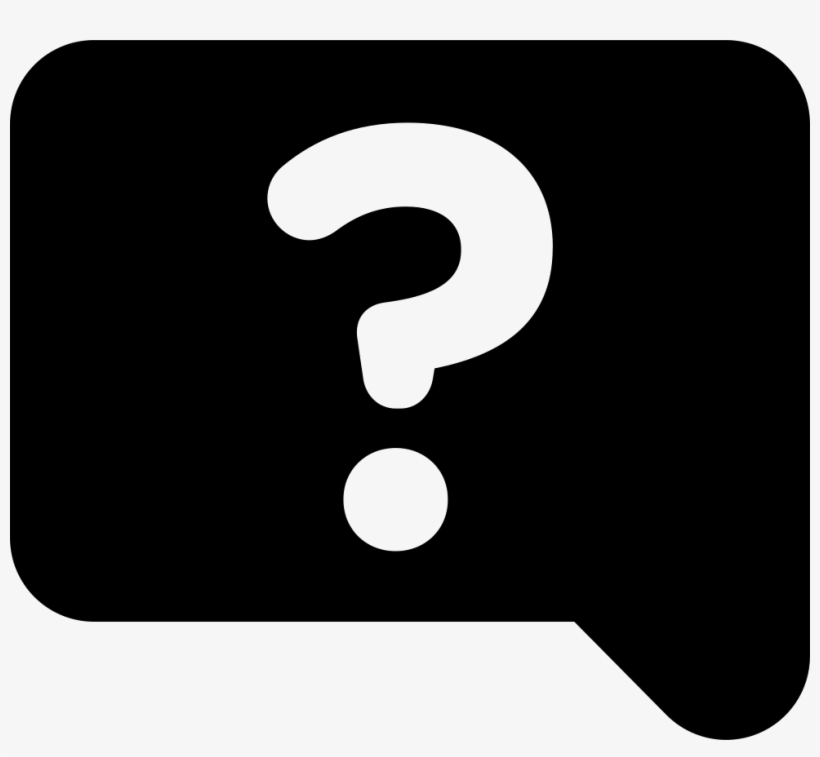 Vector Black And White Speech Bubble With Question - Question Mark, transparent png #104956