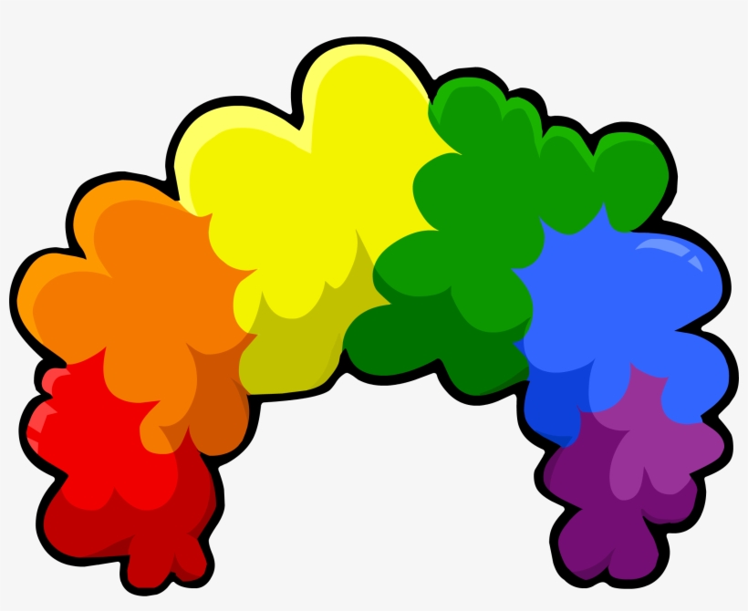 Clipart Library Afro Transparent Club Penguin - Clown Wig Clip Art, transparent png #105122