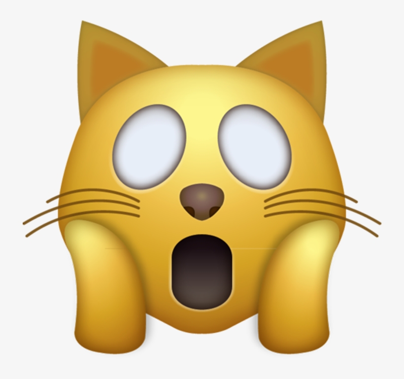 Download Omg Cat Iphone Emoji Jpg - Shocked Cat Emoji Png - Free