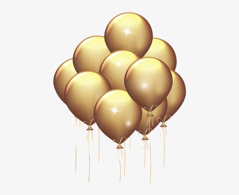 Gold Balloons Transparent Clip Art Image - Gold Balloons Transparent Background, transparent png #105586