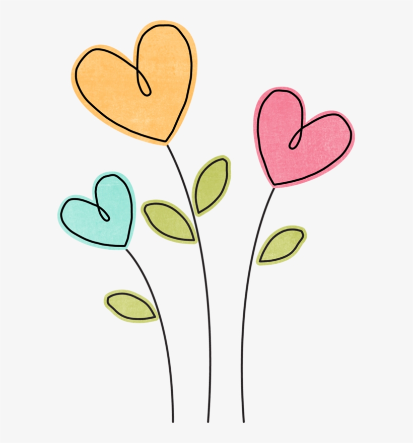 Cake Clipart, Heart Clip Art, Flower Clipart, Easy - Flowers And Hearts Clipart, transparent png #105695