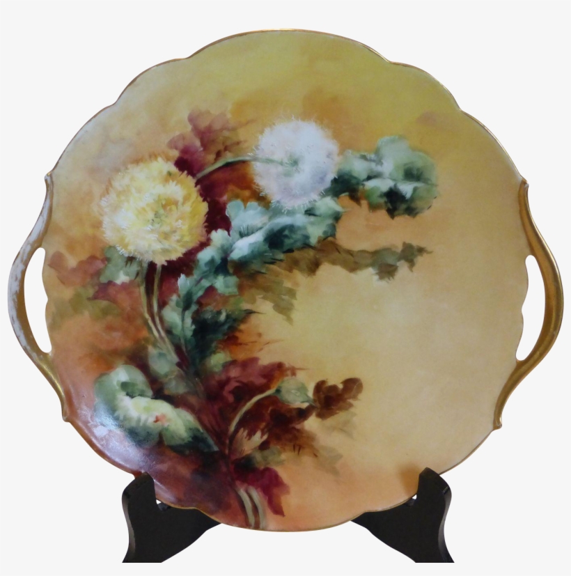 Antique Limoges France Hand Painted Double Handled - Limoges, transparent png #106070