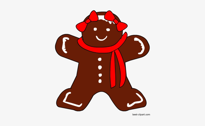 Cute Gingerbread Girl, Free Christmas Clip Art - Gingerbread Man, transparent png #106418