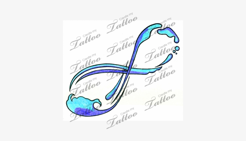 Water Infinity Sign Tattoo - Water Infinity Sign, transparent png #106513