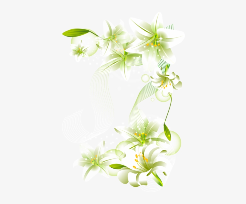 [res] Beautiful Flowers Png By Hanabell1 - White Corner Flower Png, transparent png #106679