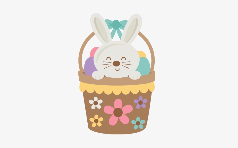 Picture Free In Basket Svg Scrapbook Cut File Cute - Cute Easter Bunny Clipart, transparent png #106943