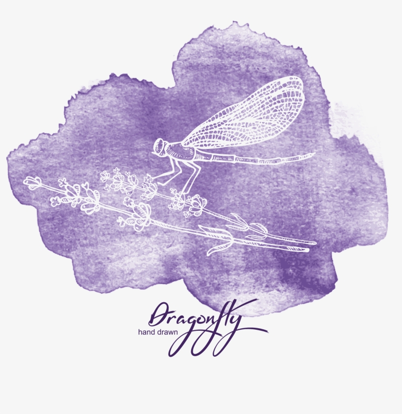 Svg Stock Creative Watercolor Painting Purple Dragonfly - Watercolor Purple Dragonfly, transparent png #107278