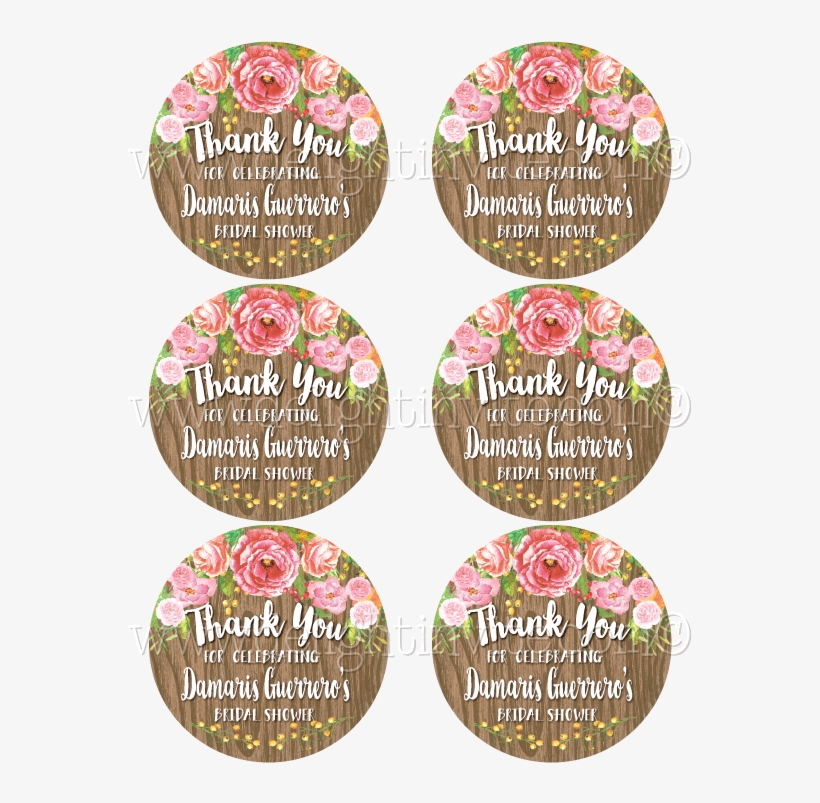 Rustic Floral Watercolor Bridal Shower Sticker Tags - Zinnia, transparent png #107301
