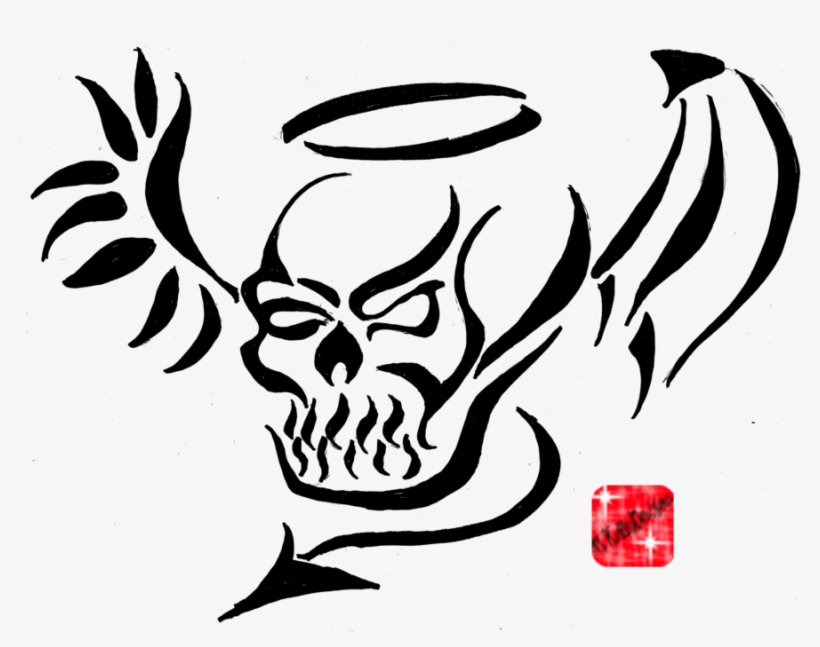 Skull Tattoos Transparent Png - Skull Tribal Drawing, transparent png #107370