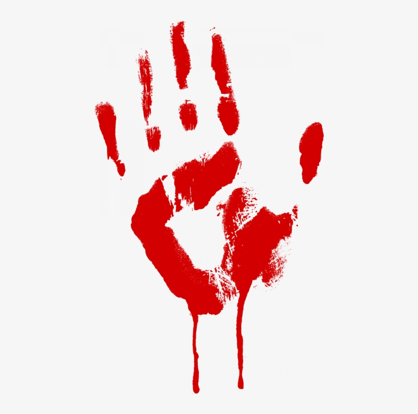 Handprint Svg - Blood Hand Transparent Background, transparent png #107371