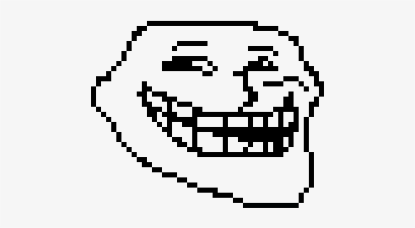 Troll Face - Pixel Art Faccia Troll Minecraft, transparent png #108173