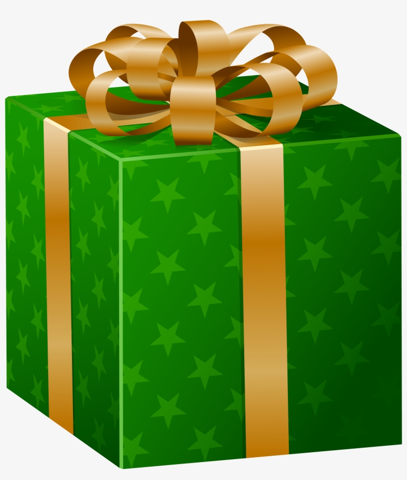 Green Gift Box Png Clip Art Image - Green Gift Clipart, transparent png #108201
