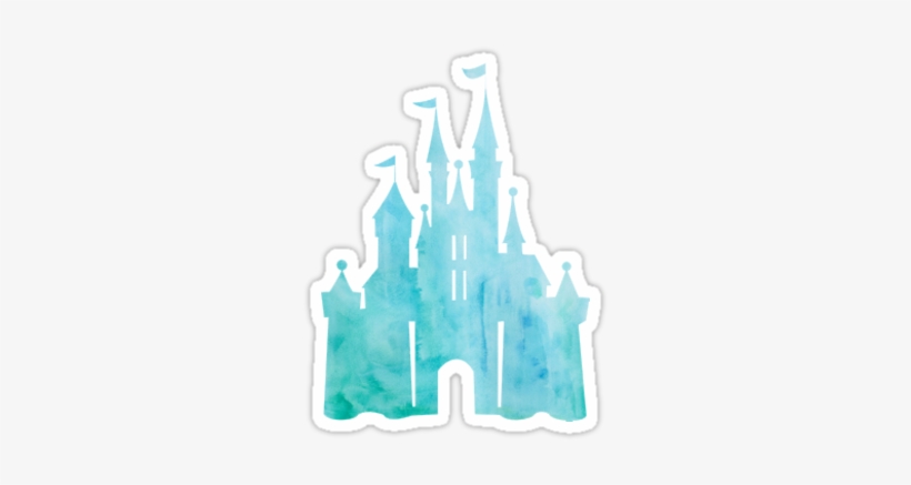 Teal Blue Watercolor Disney Castle Watercolor Disney, - Custom Disney Castle Home Inspired Shirt. Regular Or, transparent png #108673