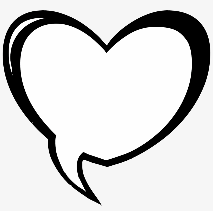 Blank Word Bubble - Heart Shaped Speech Bubble, transparent png #108697