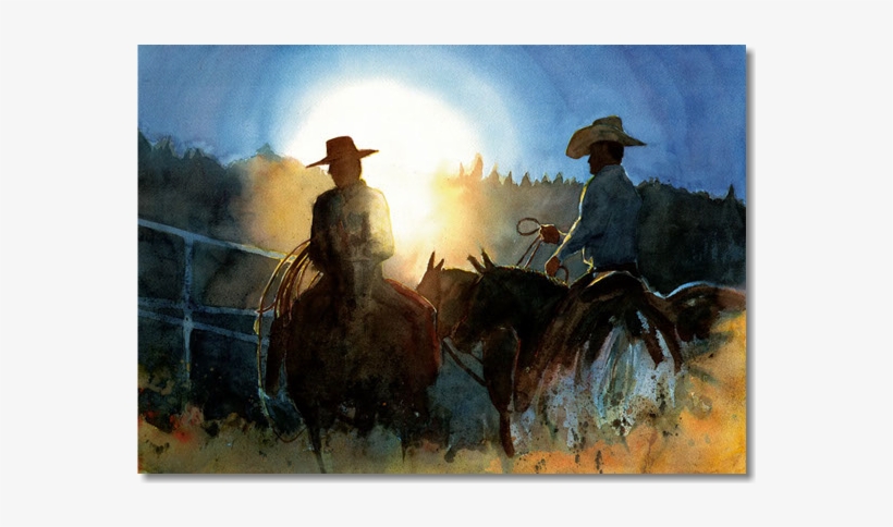 Original Traditional Watercolors By Gregory Effinger - Cowboy, transparent png #109221