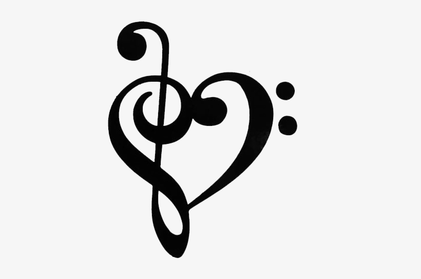 Clef Note Resolution - Music Note Heart Png, transparent png #109222