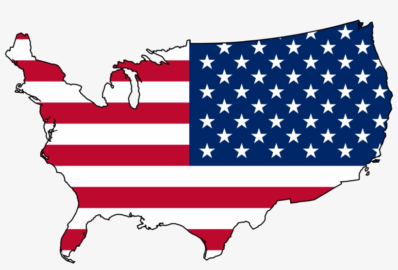 Usa Png Map Clip Black And White - Usa Map Flag Png, transparent png #109421