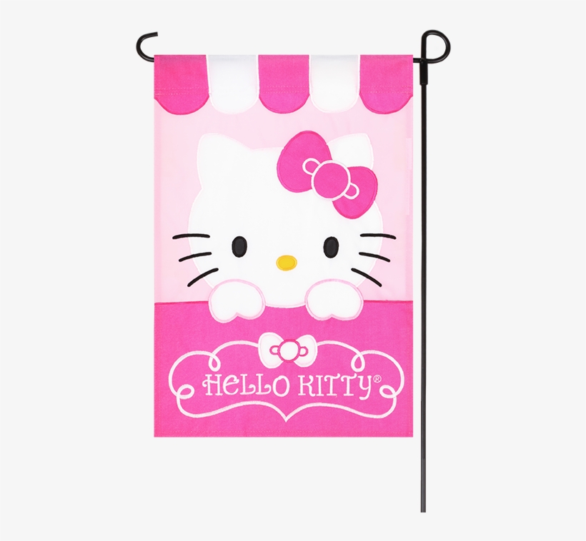 Spring Hello Kitty Embroidered / Applique Garden Flag - Hello Kitty Flag, transparent png #109542