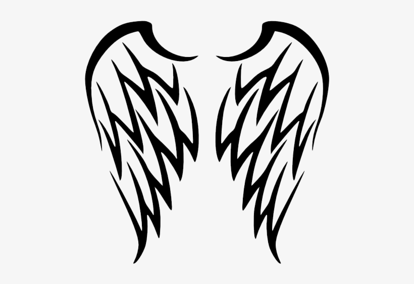 Wings Tattoos Free Download Png - Tribal Angel Wings Tattoo, transparent png #109765