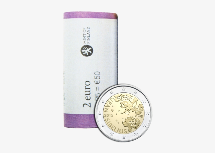 2 € 2015 Jean Sibelius Coin Roll - 2€ Finlandia 2015 - Jean Sibelius, transparent png #1000492