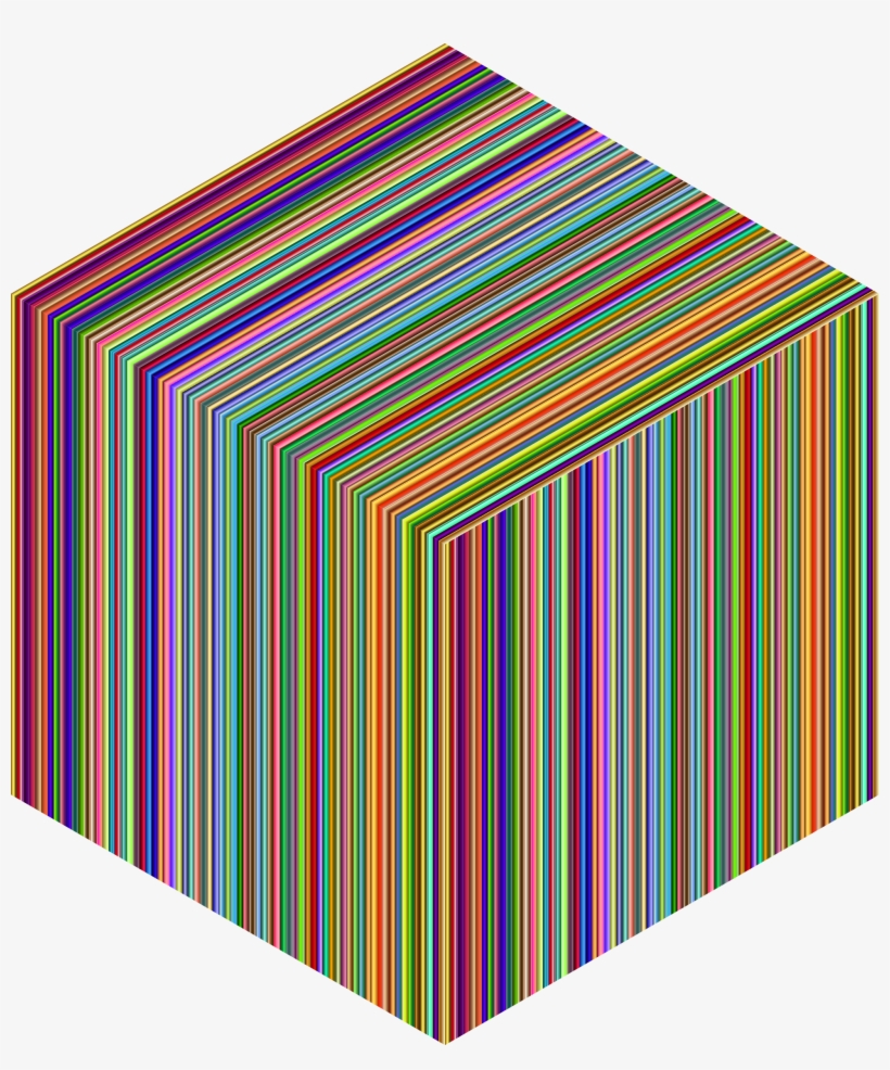 This Free Icons Png Design Of Prismatic Striped Cube, transparent png #1000527