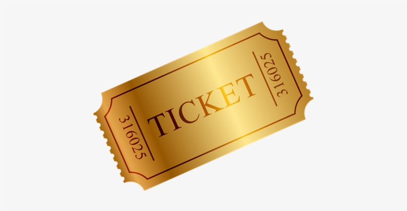 Golden Ticket Png - Gold Ticket, transparent png #1000951