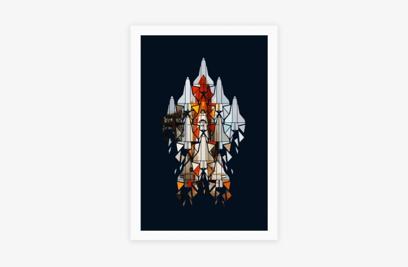 Geometric Space Shuttle Launch Poster - Space Shuttle, transparent png #1000991