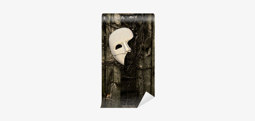 Phantom Of The Opera Mask On Weathered Fence Wall Mural - Mask, transparent png #1001324