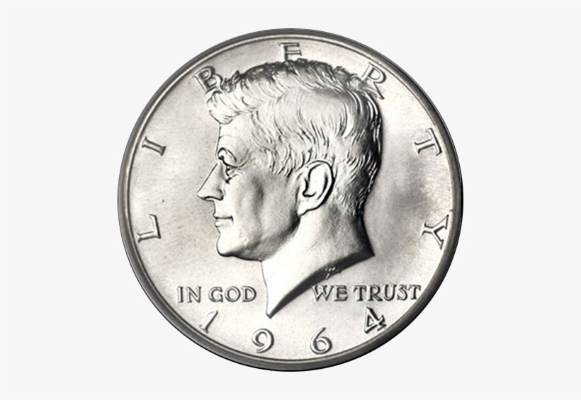 1964 Kennedy Half Dollar, transparent png #1001401