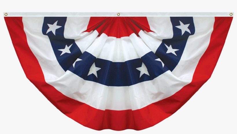 Patriotic Pleated Fan Cotton - Flagco Pleated Polyester Printed Fan 3' X 6' With Stars, transparent png #1001564
