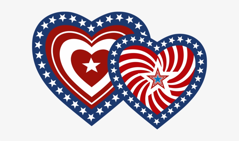 Patriotic Hearts - Patriotic Clipart, transparent png #1001888