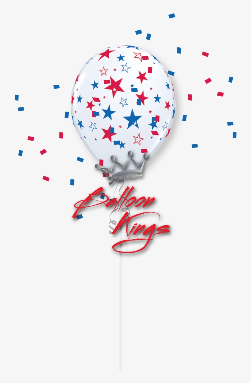 11in Latex Patriotic - 11 Inch Red And Blue Stars Latex-wh, transparent png #1002199