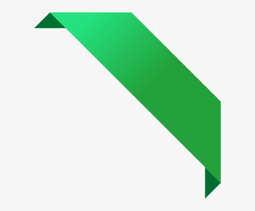 Corner Ribbon - Green Corner Banner Png, transparent png #1002432