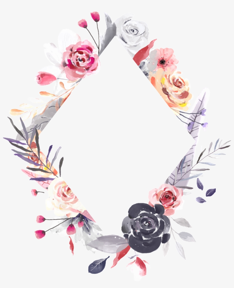 Diamond Rose Frame Png Transparent - Portable Network Graphics, transparent png #1005466