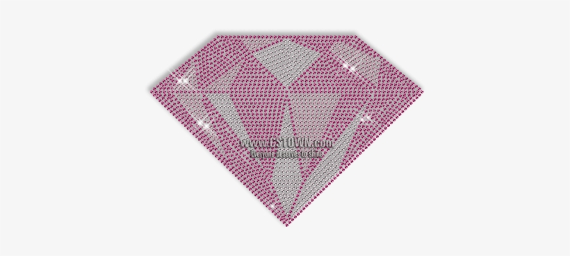 Big Custom Sparkling Rhinestud Pink Diamond Iron On - Triangle, transparent png #1005755