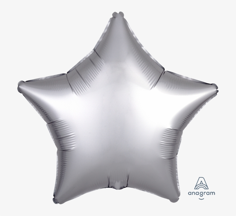 Platinum Silver Star Balloon - Balloon Star Silver Png, transparent png #1005934