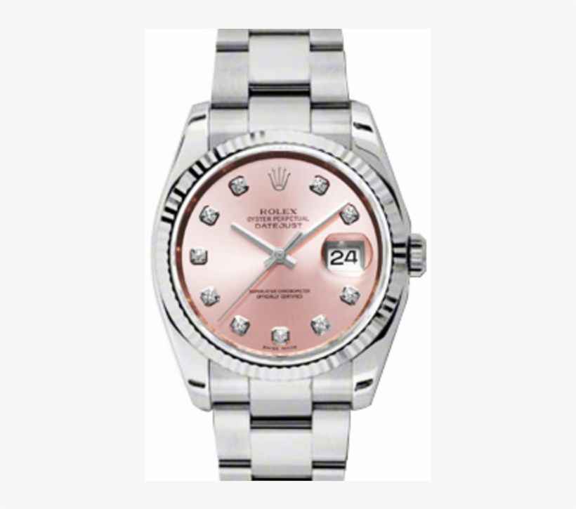 Rolex Datejust 36 116234-pnkdfo Pink Diamond Fluted, transparent png #1006129