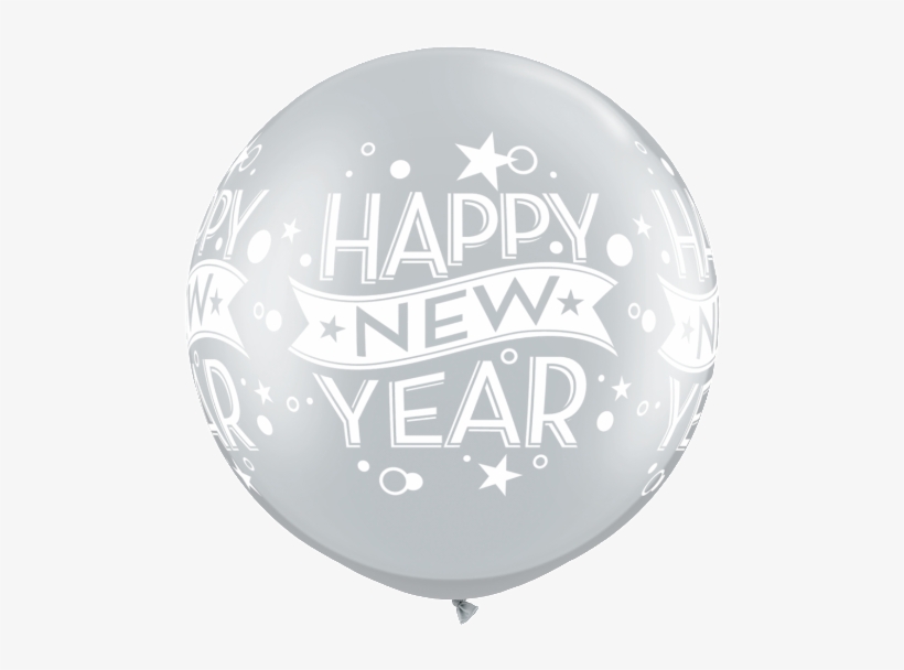 3ft Giant Balloons - Happy New Year Confetti Dots Giant Silver 30" Qualatex, transparent png #1006262