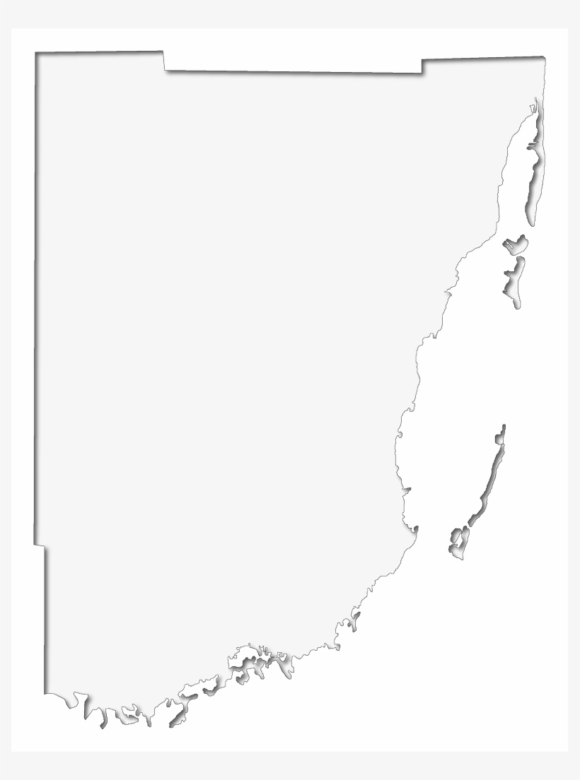 Outline Map Of Miami Dade With An Inner Shadow, Producing - Miami Dade County Outline, transparent png #1006663