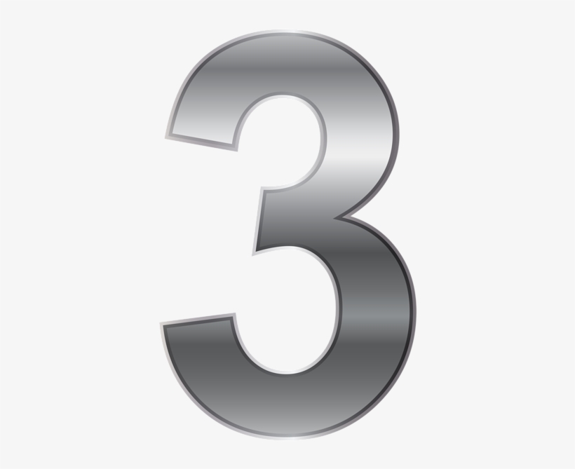 0, - Number Three Silver Png, transparent png #1006711